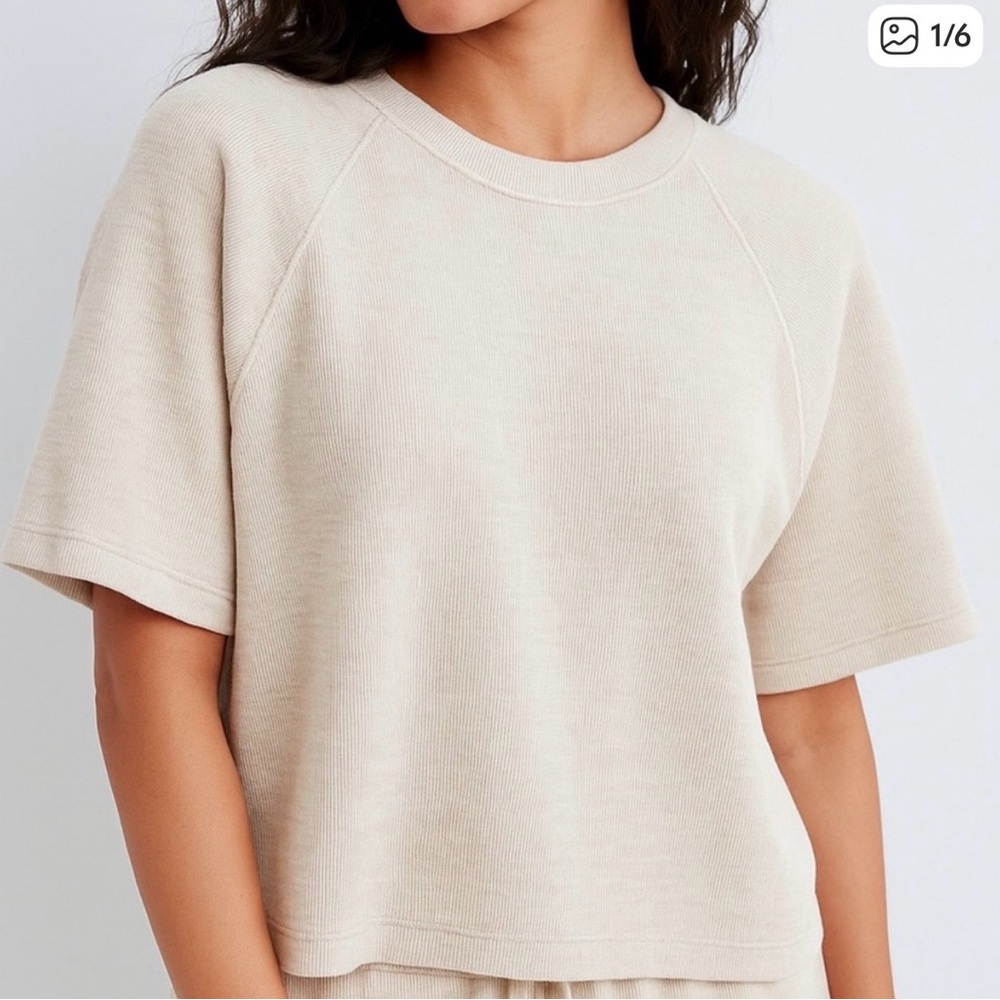 Aerie Soft Cream Short Sleeve Top